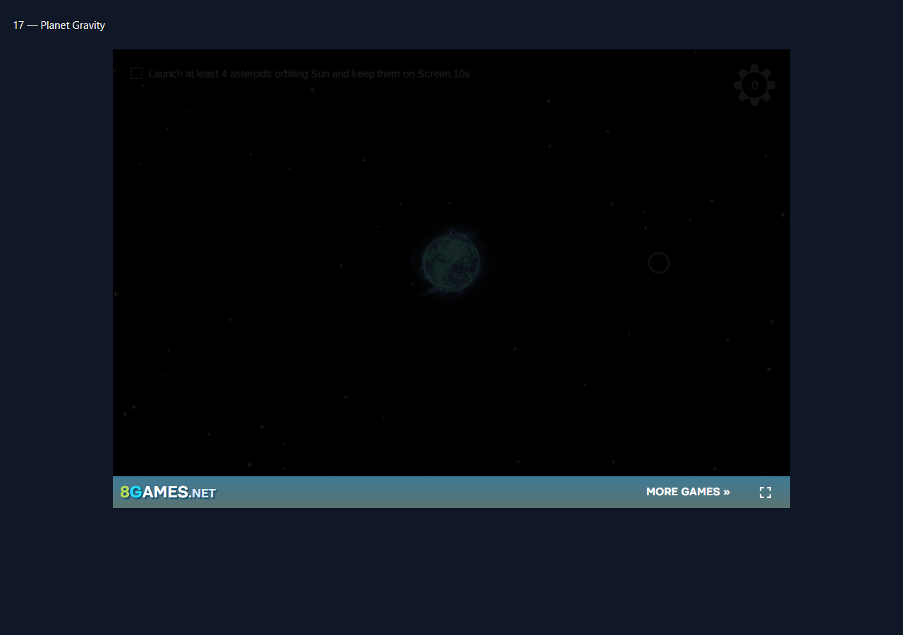 Planet Gravity during the isolated browser check