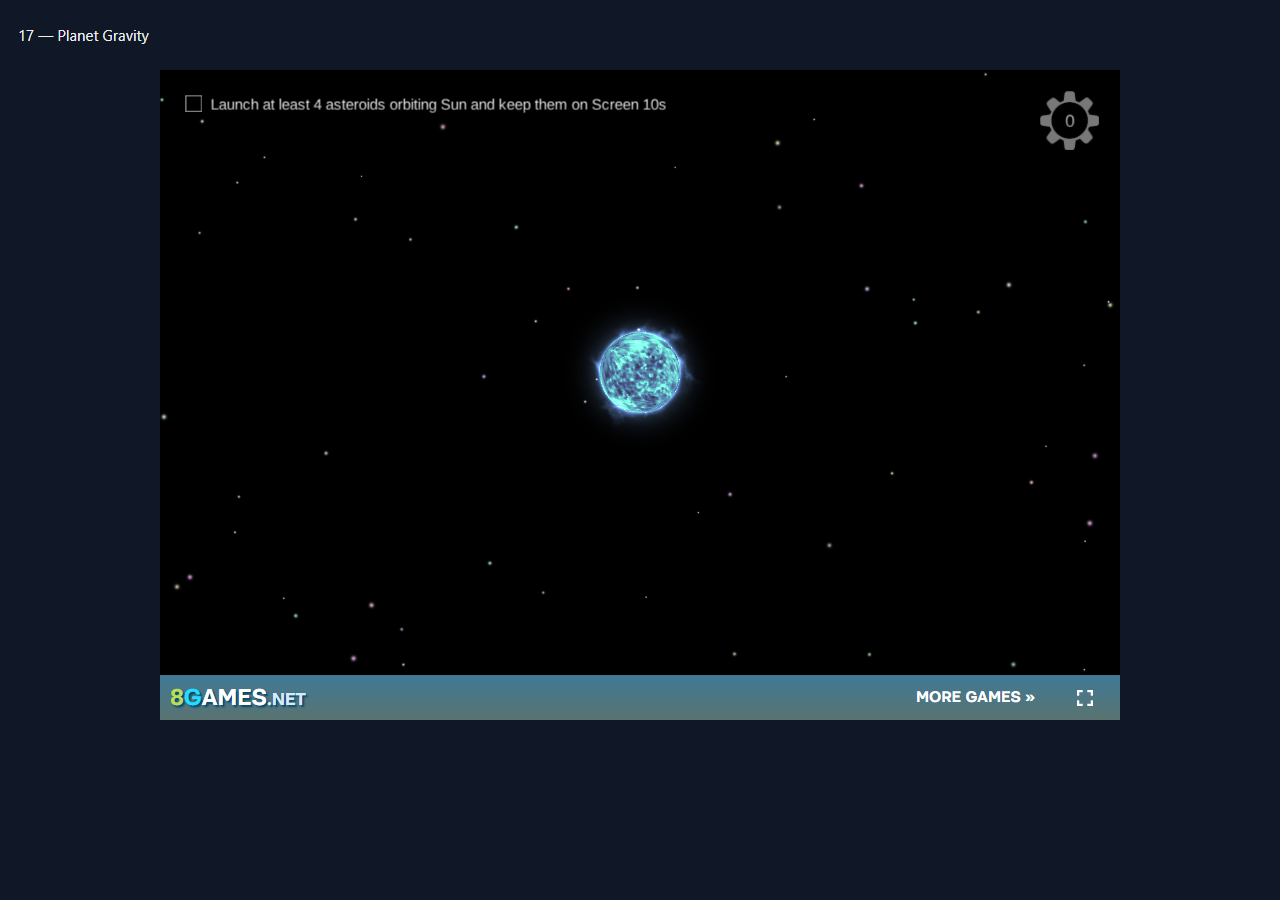 Planet Gravity during the isolated browser check