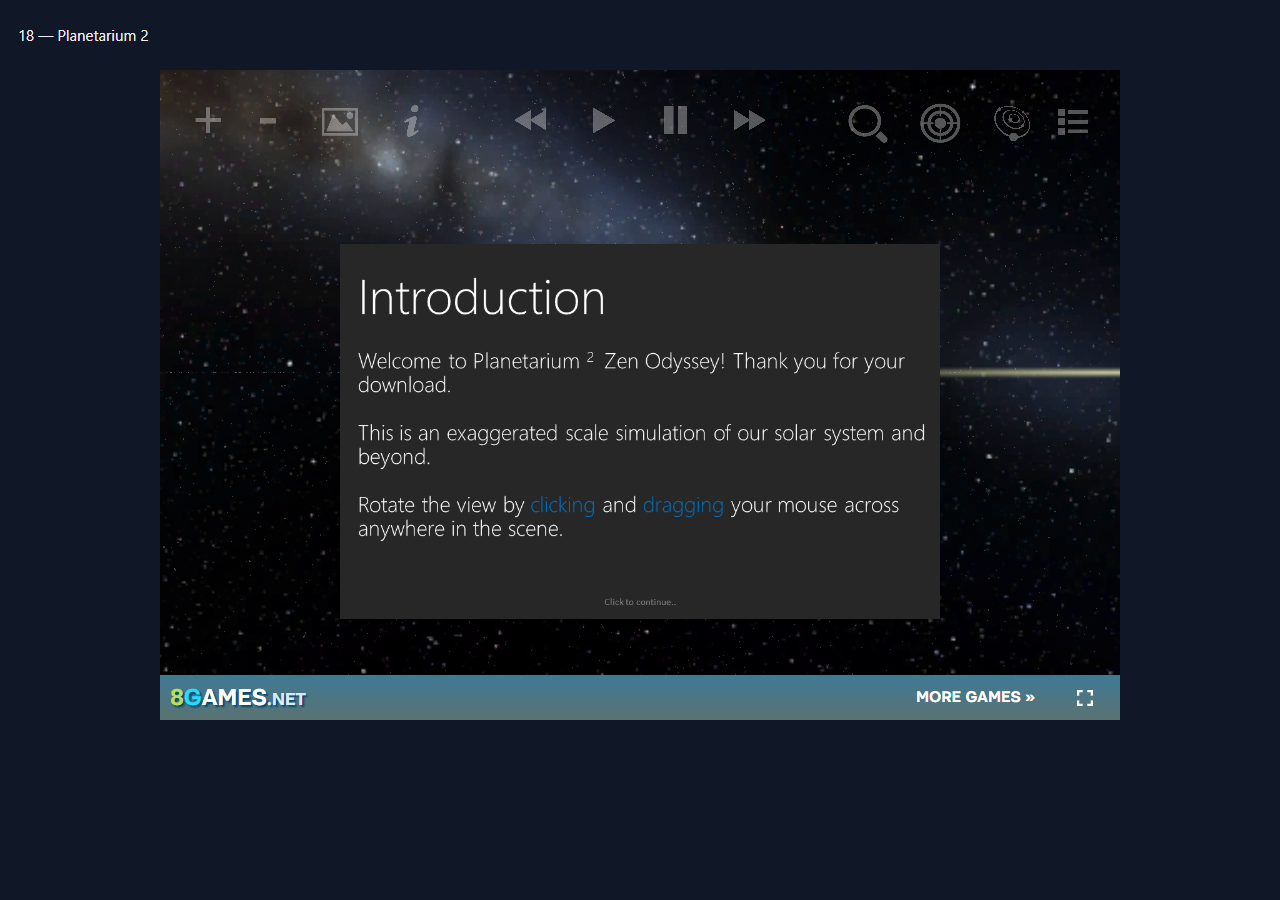 Planetarium 2 during the isolated browser check